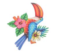 DIYEAH Decoración de Pared de Tucán de Hierro, Adorno de Animal para Jardín y Habitación, Ligero, Estilo Alegre y Rústico
