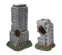 DIYEAH Decoración para Peceras 2 Piezas de Ruinas Urbanas de Resina Realista Mini Edificios de Castillo para Acuarios Escondites y Fondos Decorativos para Peces y Camarones