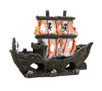 DIYEAH Decoraciones de naufragio para Acuario: Adorno de Barco hundido - Escondite para Peces - Refugio subacuático - Adorno para Paisaje