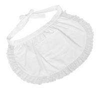 DIYEAH Delantal de Cintura de Algodón Claro con Encaje y Bolsillo, Media Longitud para Mujer, Delantal de Cocina y Repostería, Ajuste Cómodo para Uso Doméstico y Restaurante