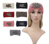DIYEAH Diadema Cálida y Cómoda de Lana para Mujer y Niña Hecha a Mano Diseño de Flores para Proteger el Cabello al Hacer Yoga o Usar Mascarilla