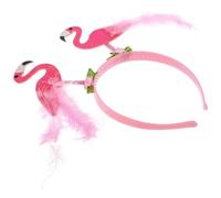 DIYEAH Diadema de Flamenco Rosa de Plástico, Reutilizable y Ligera | Fiesta de Cumpleaños y Verano, Estilo Creativo y Lindo, No se Deforma, Uso Fácil
