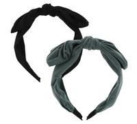 DIYEAH Diademas Anchas para Cabello Nudo Ancho de Tela, Paquete de 2 Piezas Color Aleatorio, Banda Cabello Cómoda y Versátil para Deportes, Yoga y Uso Diario