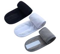 DIYEAH Diademas para Mujer 3 Piezas Negras y Grises, Bandas Absorbentes para Ducha y Maquillaje, Cintas Pelo Anti Humedad, Ideales para Spa, Yoga y Cuidado Facial