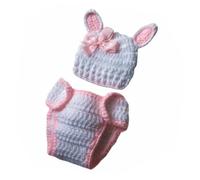 DIYEAH Disfraz Ñiño Recién Nacido Gorro y Pañal de Algodón para Fotografía de Pascua, Conjunto Adorable de Conejo Adecuado para Sesiones y Baby Shower