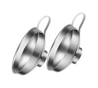 DIYEAH Embudos Metálicos de Acero Inoxidable de Boca Ancha Juego de 2 Unidades Grandes para Conservas y Transferencia de Líquidos y Sólidos Cocina Resistentes y Fáciles de Limpiar para