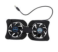 DIYEAH Enfriador de Laptop Portátil Plegable con Ventilador USB de Base Refrigerante para Notebook Soporte de Computadora Compacto y Negro