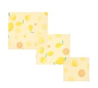 DIYEAH Envoltorios de Cera de Abeja Natural y Sostenible para Alimentos 3 Piezas de Tela Encerada de Algodón Orgánico Que Mantiene Frescos Frutas y Snacks en Loncheras Infantiles