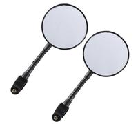 DIYEAH Espejo Retrovisor de Bicicleta Lente Convexa y Rotación 360° | Vidrio y Abs, Placa Roja Reflectante Integrada, para Manillares Rectos y Ciclismo Urbano