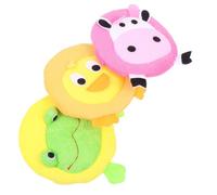 DIYEAH Esponja de Baño para Ñiño 3 Piezas Animal Infantil y Exfoliante, Tamaño Adecuado, Colores Surtidos (vaca, Pato, Rana), Esponja de Limpieza Corporal Color Color Aleatorio