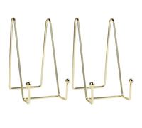 DIYEAH Estante Expositor de Metal Dorado para Fotos y Platos Decorativos | Base Compacta y Curva, Soporte Estable para Escritorio, Adecuado para Coleccionistas y Organizadores