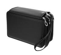 DIYEAH Estuche Gran Bolsa de lápiz cartuchera Bolsa con Cremallera para brochas de Maquillaje Organizador Material Escolar Bolsas Zip Bolsa de lapices Bolsas de papeleria PU Black