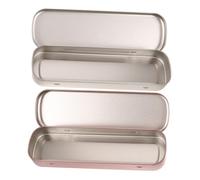 DIYEAH Estuche Metálico para Bolígrafos Doble 2 Piezas Plata y Púrpura Práctico Compacto para Estudiantes Oficina y Escuela Obsequio Navidad Uso Diario