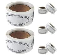 DIYEAH Etiquetas Adhesivas Ovaladas Blancas 25x57 Mm Borde Negro Artístico, 1200 Unidades Removibles para Tarros de Cristal y Plástico, Pegatinas Escribibles para Organización de Cocina,