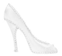 DIYEAH Expositor para Joyas Soporte de Anillos y Pendientes, Organizador de Pendientes en Forma de Zapato de Tacón Alto, Diseño Compacto para Uso en Hogar y Tienda, Color Perla, Modelo