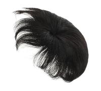 DIYEAH Extensión de Cabello Clip para Hombre Negro, Pieza de Peluca Natural de Cabello Real, Tupé Masculino para Uso Diario Aspecto Natural y Fácil de Colocar