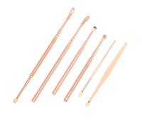 DIYEAH Extractor de Cerumen 6 Piezas de Acero Inoxidable Color Rosa Dorado Palillo Espiral para Limpieza Profunda del Canal Auditivo, Pala para Quitar Cera y Cuidado del Oído, Uso