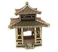 DIYEAH Figura Decorativa de Pagoda Vintage de Latón, Modelo Tridimensional de Pabellón Tradicional, Adorno Decorativo para Hogar, Oficina y Jardín, Estatua Artística Retro de 12 Cm
