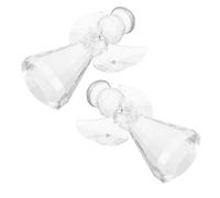 DIYEAH Figuras de Ángel de Cristal Transparentes 2 Piezas Decoración de Cristales para Hogar y Jardín Esculturas Pequeñas de Ángeles Estables y Resistentes Ideales para Obsequio y