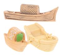 DIYEAH Figuras de Barcos Miniatura de Resina para Decoración de Casas de Muñecas Micro Paisajes y Mesas de Arena Modelo de Barco Estilo Chino Jiangnan Set Creativo Artesanal