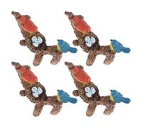 DIYEAH Figuras de Pájaros Miniatura de Resina para Macetas, Decoración de Micropaisaje de Jardín, Set de 4 Adornos Románticos para Bonsáis y Exteriores