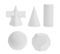 DIYEAH Figurillas Geométricas Miniatura 5 Piezas Resina Imitación Yeso Modelo 3D Cilindro Cono Prisma Pentagonal para Práctica De Bocetos y Arte