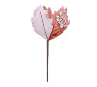 DIYEAH Flor de Pascua Artificial de 25 CM Lentejuelas Hecha a Mano Pelusa Rosa para Decoración Navideña Flor Falsa Brillante Adecuado para Jarrones y Tarjetas de Felicitación