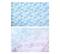 DIYEAH Fondos de Fotografía de Papel de Doble Cara 2 Piezas, Diseño Plano Mármol Nº 6 y Nº 9, Papel Pintado Resistente para Naturaleza Muerta, Accesorios para Estudio Fotográfico