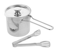 DIYEAH Freidora Profunda Inoxidable 304 Mango y Pinzas Olla para Freír Mini de Cocina para Doméstico Resistente y Duradera Incluye Filtro y Soporte para Papas Fritas