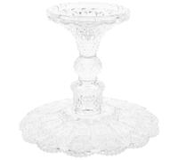 DIYEAH Frutero de Cristal Pie Bandeja para Frutos Secos y Aperitivos Plato para Servir Fruta Transparente Diseño Vintage Adecuado para Mesa Hogar y Eventos