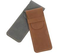 DIYEAH Funda para Bolígrafo De Cuero PU 2 Piezas Diseño Vintage Compacto Color Gris y Marrón Adecuado para Oficina y Diario Estuche Protector para Pluma Estilográfica