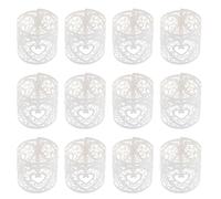 DIYEAH Fundas Decorativas para Velas De Té Huecas 50 Unidades Papel Blanco Hielo Diseño Corazón para Lámparas Led Ambiente Romántico Fiestas Bodas Eventos