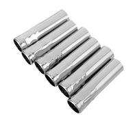 DIYEAH Fundas para Portalámparas E14 de Estilo Europeo Cubiertas Antigoteo de Metal Cromado 25X100 MM 6 Piezas para Lámparas Colgantes y Candelabros de Cristal