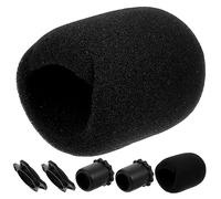 DIYEAH Fundas Protectoras de Micrófono de Esponja Engrosada para Micrófonos de Mano, Kit 6 Piezas para Uso en Interiores y Exteriores, Resistentes al Viento Polvo, Color Negro
