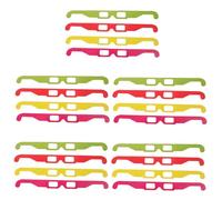 DIYEAH Gafas De Cartón 3D para Películas 3D Anaglifo para Adultos y Niños Diseño Plano y Ligero Uso Cine y Festivales Pack De 20 Unidades Colores Rojo Amarillo Verde y Rosa