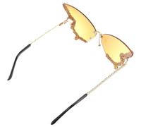 DIYEAH Gafas de Sol sin Montura Forma de Mariposa y Diseño Grande de Resina y Metal para Celebracion Verano, Gafas de Sol Divertidas y Elegantes para Fiesta Playa