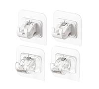 DIYEAH Ganchos Autoadhesivos para Pared para Barra Telescópica de Cortina Clips de Fijación Transparentes y Blancos 4 Piezas Soporte sin Taladro para Cortina de Ducha y Baño Aptos