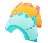 DIYEAH Gorros de Ducha para Ñiño 0-12 Años Ajustables, Protector para Lavar el Cabello de Pequeños, Visera de Silicona para Baño, Pack 2 Unidades (amarillo y Verde)