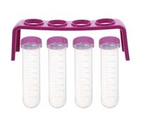 DIYEAH Gradilla Fácil de Usar con 4 Orificios y Plástico Tubos de Ensayo para Soporte Versátil para Experimentos Científicos en Laboratorio