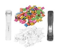 DIYEAH Grapadora Portátil con Clips de Reposición de Sujetadores para Oficina y Escuela Dispensador Manual de Clips de para Organizar y Proyectos