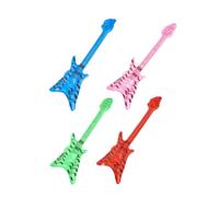 DIYEAH Guitarras Inflables De Pvc 60 Cm Multicolor Para Fiesta Temática Años 80 y 90, Instrumentos De Utilería Reutilizables Para Carnaval y Eventos, Set De 4 Piezas Para Adultos y Niños