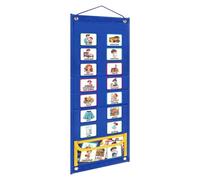 DIYEAH Horario Visual Autismo, Tabla de Tareas y Rutinas Diarias en Tela No Tejida Azul, Calendario Motivador Hogar y Habitación Infantil