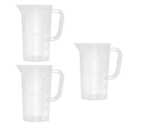 DIYEAH Jarra Medidora de Plástico Transparente 100 Ml, Set de 3 Piezas con Escala Graduada, Vaso Medidor para Cocina y Repostería, Taza Medidora para Líquidos y Té, Uso Doméstico y