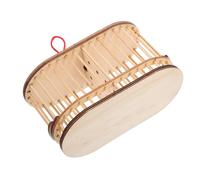 DIYEAH Jaula de Madera para Exteriores de Insectos, Portátil y Reutilizable, Doble Celosía, Marrón, para Transporte y Captura