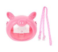 DIYEAH Jaula Transportadora para Hámster en Forma de Cerdito, Portátil y Transparente, Tamaño Mini, Color Rosa, Adecuado para Transporte y Salida de Mascotas Pequeñas, Suministros