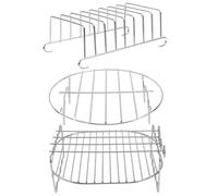 DIYEAH Juego de 3 Piezas Accesorios para Freidora de Aire, Parrilla y Soporte de Acero Inoxidable de 20 Cm para Barbacoa, Vaporera y Tostadora, Resistente a Altas Temperaturas,