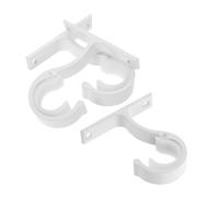 DIYEAH Juego de 3 Soportes Fijos para Barra de Cortina Romana Montaje en Techo Aleación de Aluminio Reforzado Color Blanco Marfil Soporte Central para Cortinas en Baño Cocina y Sala