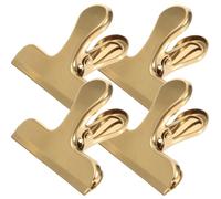DIYEAH Juego de 4 Selladores de Bolsas de Acero Inoxidable Dorados, Clips Prácticos para Mantener la Frescura de Snacks y Alimentos Cocina