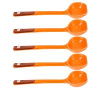 DIYEAH Juego de 5 Cucharas Creativas de Cerámica Naranja Diseño de Calabaza Cucharas de Sopa Asiática para Halloween y Acción de Gracias Utensilios Multiusos para Cocina y Fiestas de