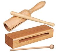 DIYEAH Juego De Bloques De Madera Rítmicos y Tubo De Arcilla Instrumento De Percusión Para Familia